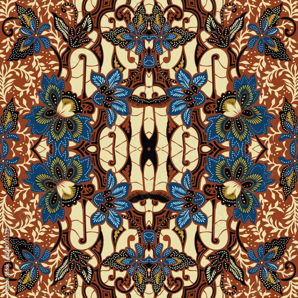 Obraz indonesian batik. indonesian batik pattern vector