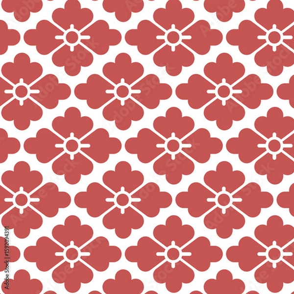 Obraz シームレスな和柄パターン　赤