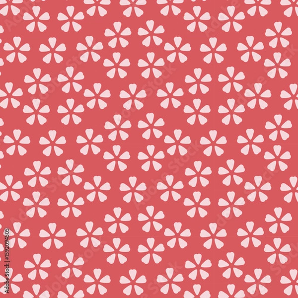 Obraz シームレスな和柄パターン　赤　桜