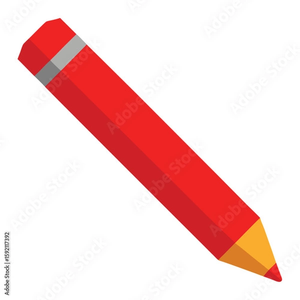 Obraz Vibrant red colored pencil with a precisely sharpened tip perfect for artistic projects and educational materials