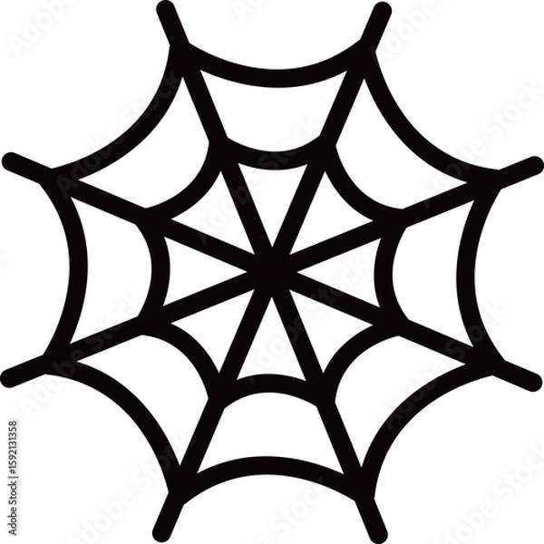 Fototapeta クモの巣のアイコン　モノトーン