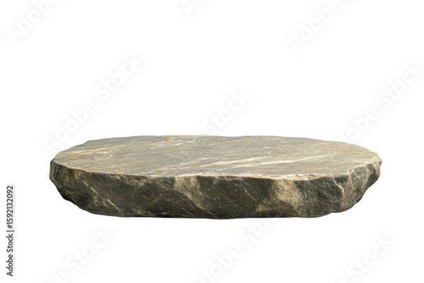 Fototapeta A natural rough stone slab with textured surface isolated on transparent background