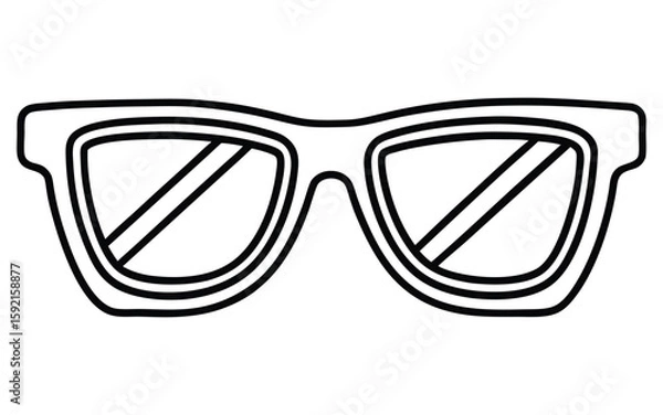 Fototapeta Bold Line Art Sunglasses: Trendy, Minimalist Vector Illustration for Fashion, Branding, and Web Design.