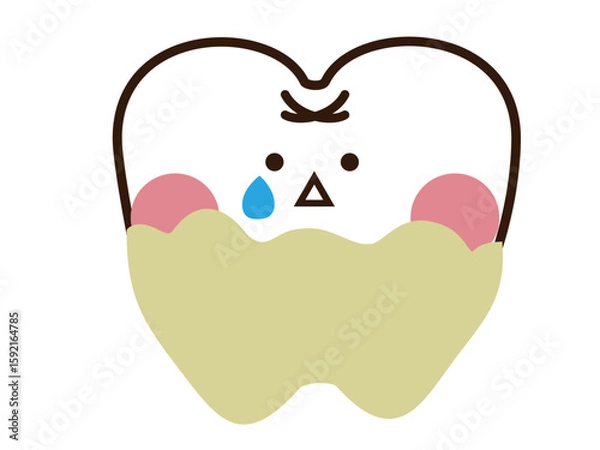 Obraz 歯石に汚れているかわいい歯のマスコットキャラクター