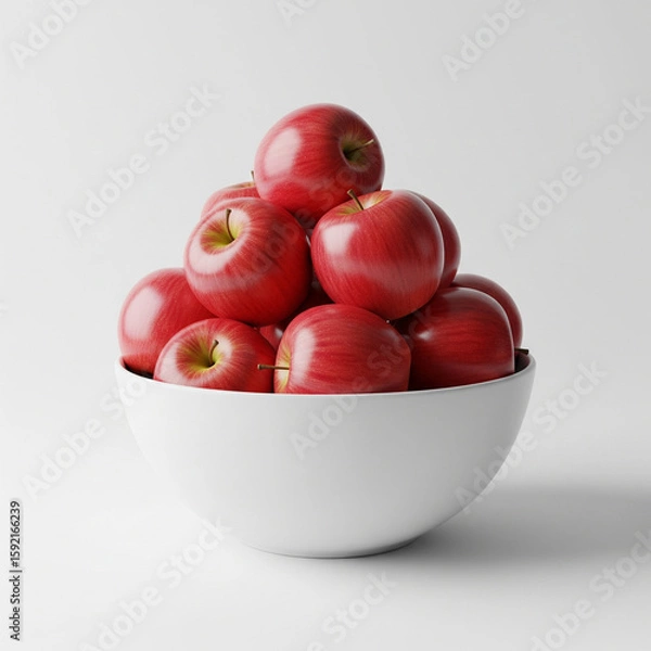 Obraz Red Apple on White Background – High-Resolution Studio Image