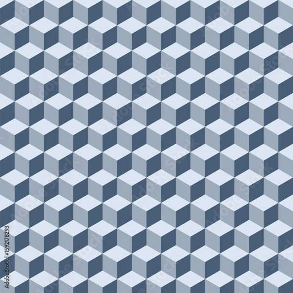 Obraz Geometric pattern forming optical illusion with gray cubes repeating