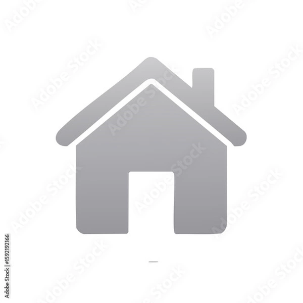 Fototapeta House Icon with Chimney and Doorway, Simple Home Vector Graphic