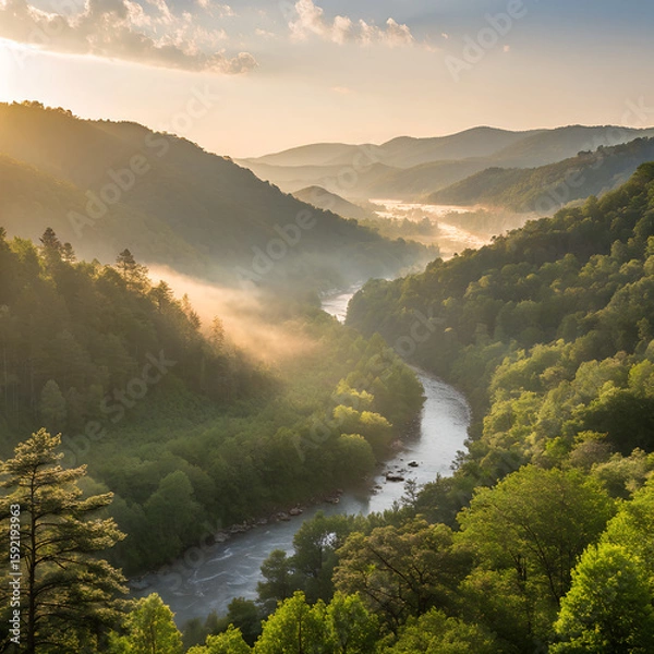 Obraz mountain landscape with fog