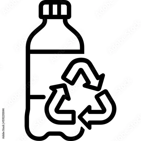 Obraz Recyclable plastic outline icon vector