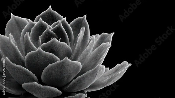Obraz Close-up grayscale succulent