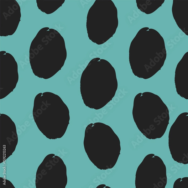 Obraz Abstract seamless pattern. Hand-drawn paint spots, stains, blobs, endless background. Irregular ink dots.