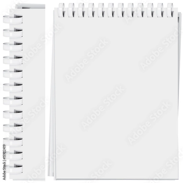 Obraz vector high detailed plastic spiral bound notepad page (CMYK)