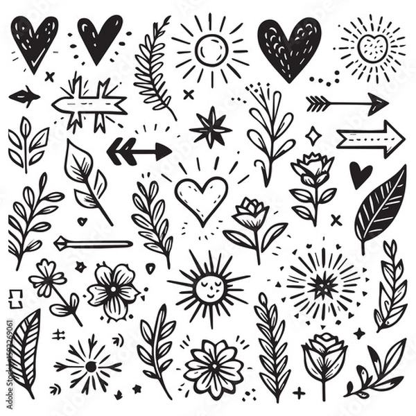 Fototapeta Seamless pattern with flowers