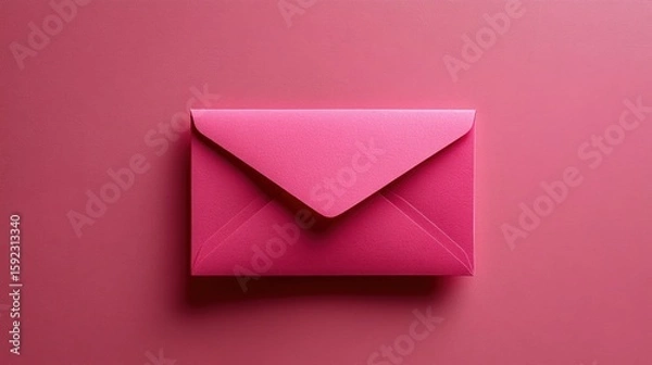 Fototapeta Pink envelope on a pink background (2)