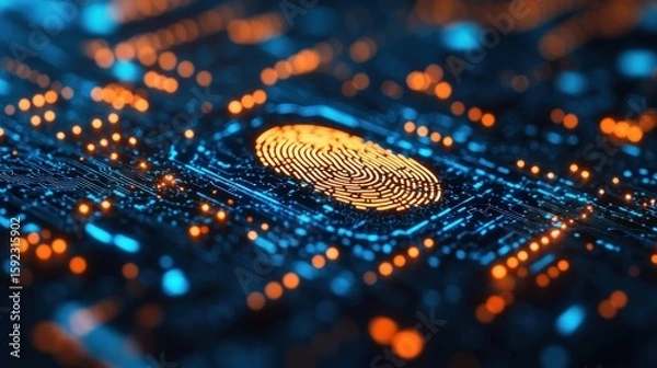 Obraz Fingerprint on a circuit board