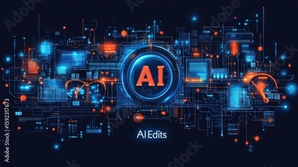 Obraz Futuristic AI technology interface