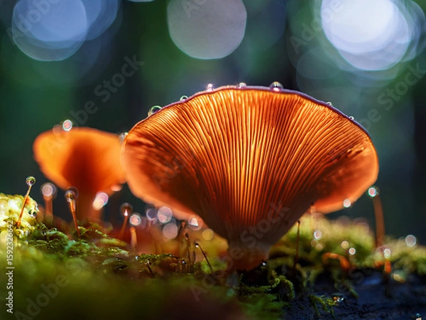 Fototapeta Ganoderma lucidum on neutral surface for supplement product mockup
