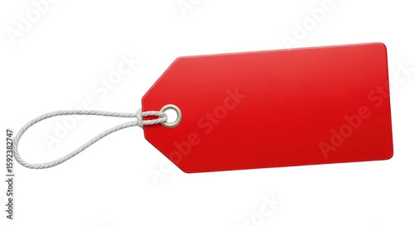 Fototapeta A red blank price tag isolated. featuring tag, price, label. This image is ideal for use in various financial contexts.