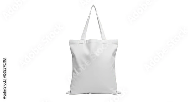 Fototapeta A white canvas tote bag isolated. featuring tote, bag, canvas. This image is ideal for use in various financial contexts.