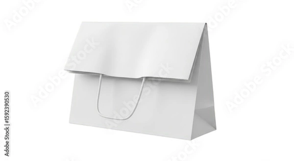 Fototapeta A white paper shopping bag isolated. featuring bag, paper, white. This image is ideal for use in various financial contexts.