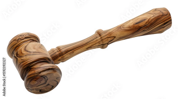 Fototapeta A wooden gavel isolated on white. featuring gavel, wood, wooden. This image is ideal for use in various financial contexts.