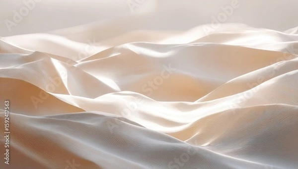 Fototapeta Soft, flowing fabric in pale beige