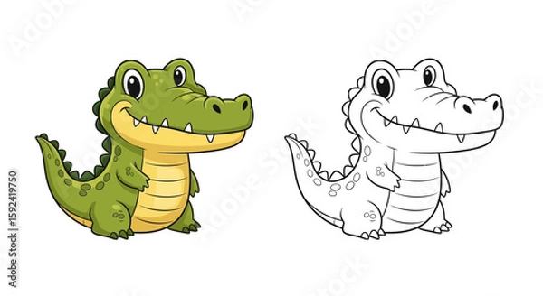 Fototapeta Chibi-Style Tortoise with Big Eyes and Textured Shell: Cute Character