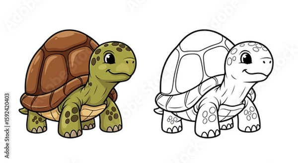 Fototapeta tortoise with a domed shell stubby legs and a gentle smile (1).jpg