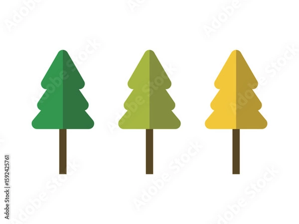 Obraz 木のアイコンのイラストのセット