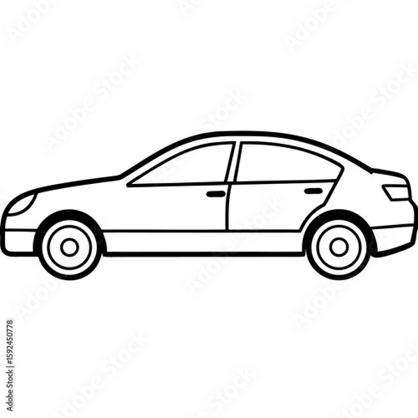 Obraz Minimalist single line drawing of a car viewed from the side