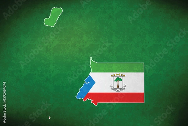 Fototapeta  Equatorial Guinea vector map with flag	