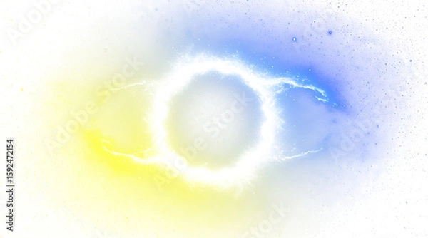 Fototapeta Cosmic energy burst creating a vibrant glowing portal Isolated on a transparent background