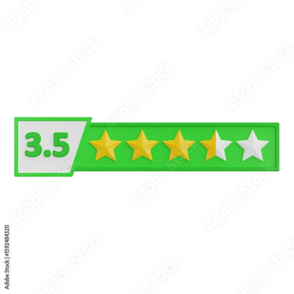 Fototapeta 3D 3.5 star rating for customer satisfaction