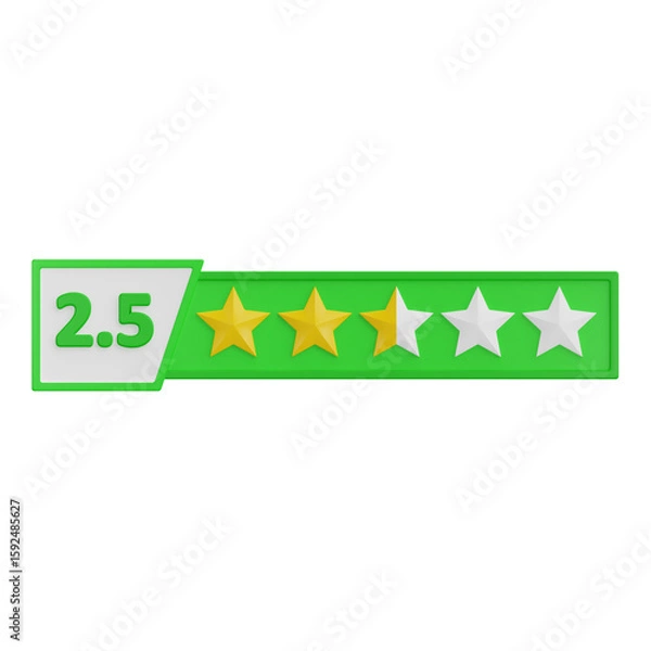 Fototapeta 3D 2.5 star rating bar for customer service