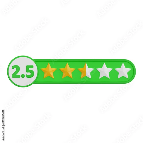 Fototapeta 3D 2.5 star rating bar for customer service