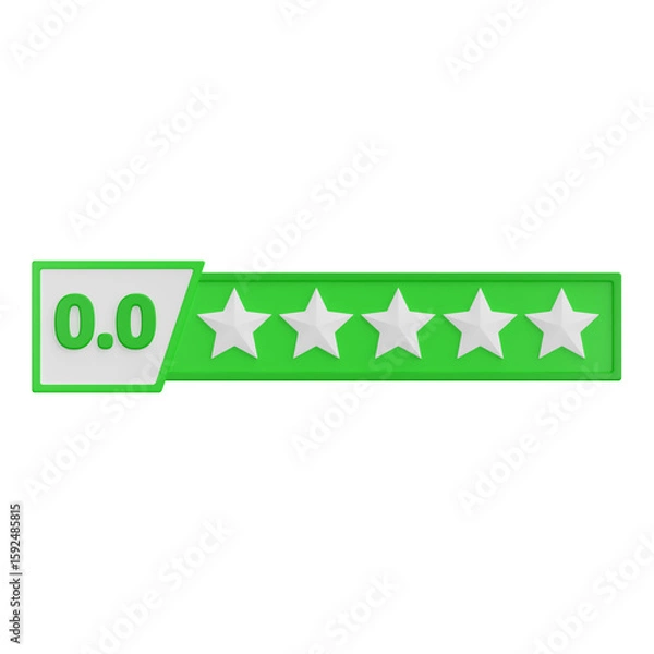 Fototapeta 3D zero star rating icon for poor feedback