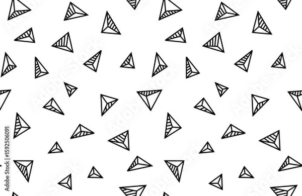 Fototapeta Geometric design art vector drawing seamless pattern, geometric fabric design allover.