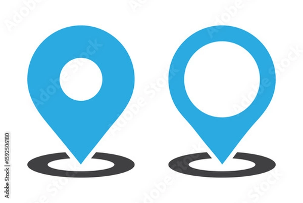 Obraz Location pin icon. Map marker place. Location icon. Map pointer marker icon set. GPS location character collection. Element for application website user interface design. Location pointer icon symbol.