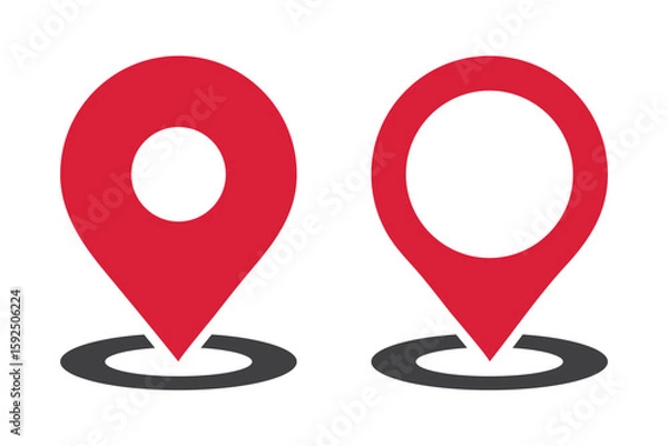 Obraz Location pin icon. Map marker place. Location icon. Map pointer marker icon set. GPS location character collection. Element for application website user interface design. Location pointer icon symbol.