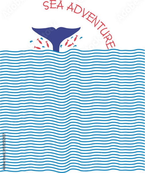 Fototapeta Sea adventure seamless pattern vector design for kids were t-shirt, sea adventure elements, holiday adventure seamless pattern vector design.