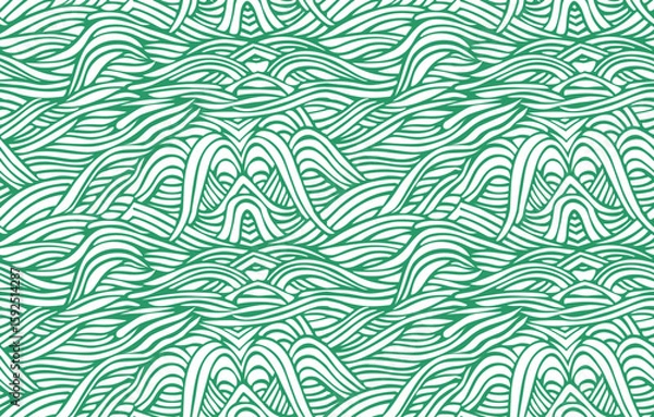 Fototapeta Waves seamless pattern vector allover for kids were, green waves seamless pattern,, waves repeat design vector design.
