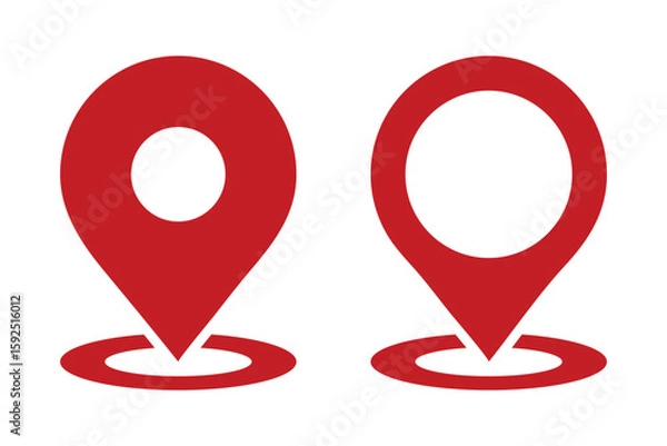 Obraz Location pin icon. Map marker place. Location icon. Map pointer marker icon set. GPS location character collection. Element for application website user interface design. Location pointer icon symbol.