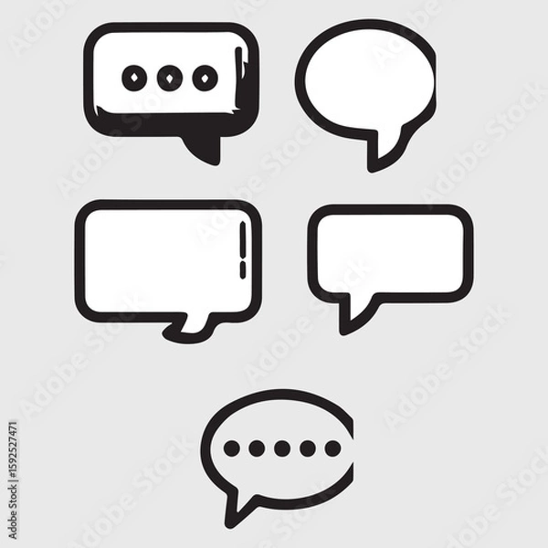 Fototapeta Line art of speech bubble set design