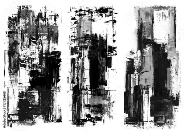 Fototapeta An abstract paint splatter frame in black and white