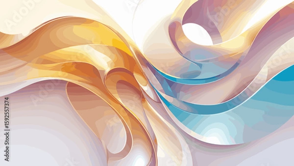 Obraz Fluid abstract background with smooth waves in pastel colors