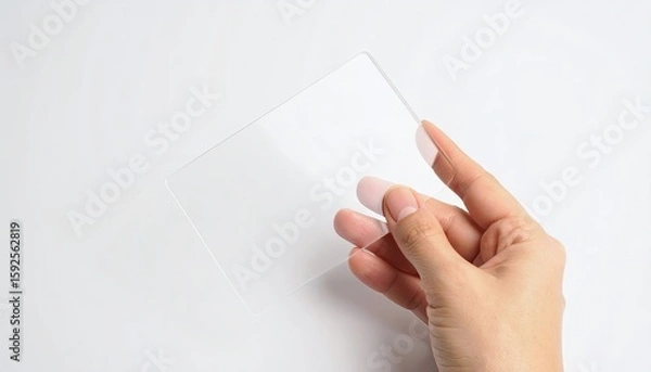 Obraz Clear plastic sheet held in hand