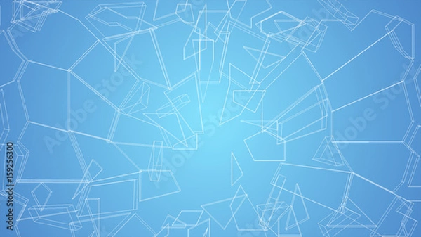 Fototapeta broken glass effect on blue background, abstract blue background shattered glass on bright beautiful background, texture has sharp jagged pieces of broken glass illustration, broken ice blue