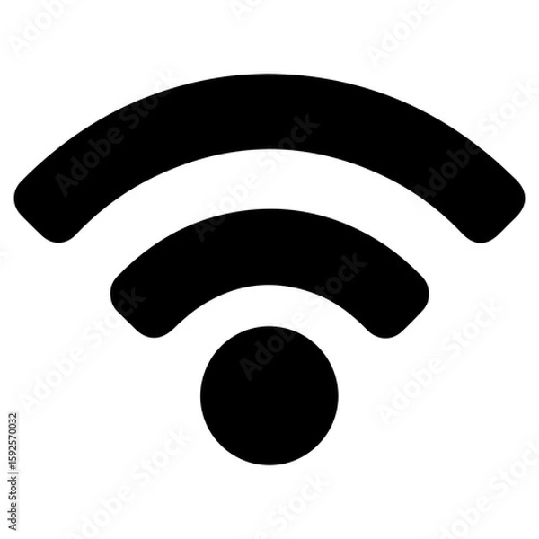 Fototapeta Vector black simple wi-fi sign icon