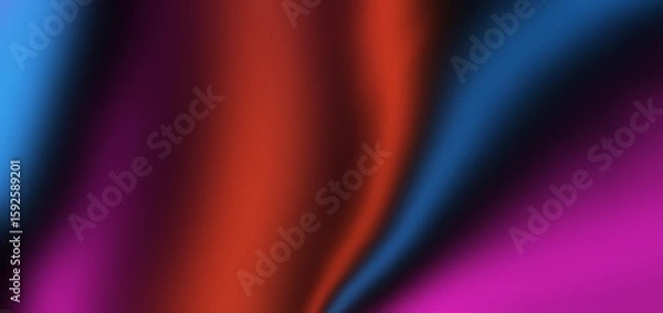 Fototapeta Striking abstract gradient background with flowing silky textures in vibrant red, blue, magenta, and purple tones. Smooth, dynamic, and elegant — ideal for modern design projects, digital art, web UI