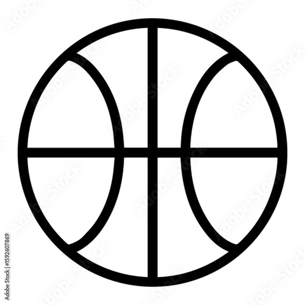 Fototapeta Simple vector icon of basketball ball